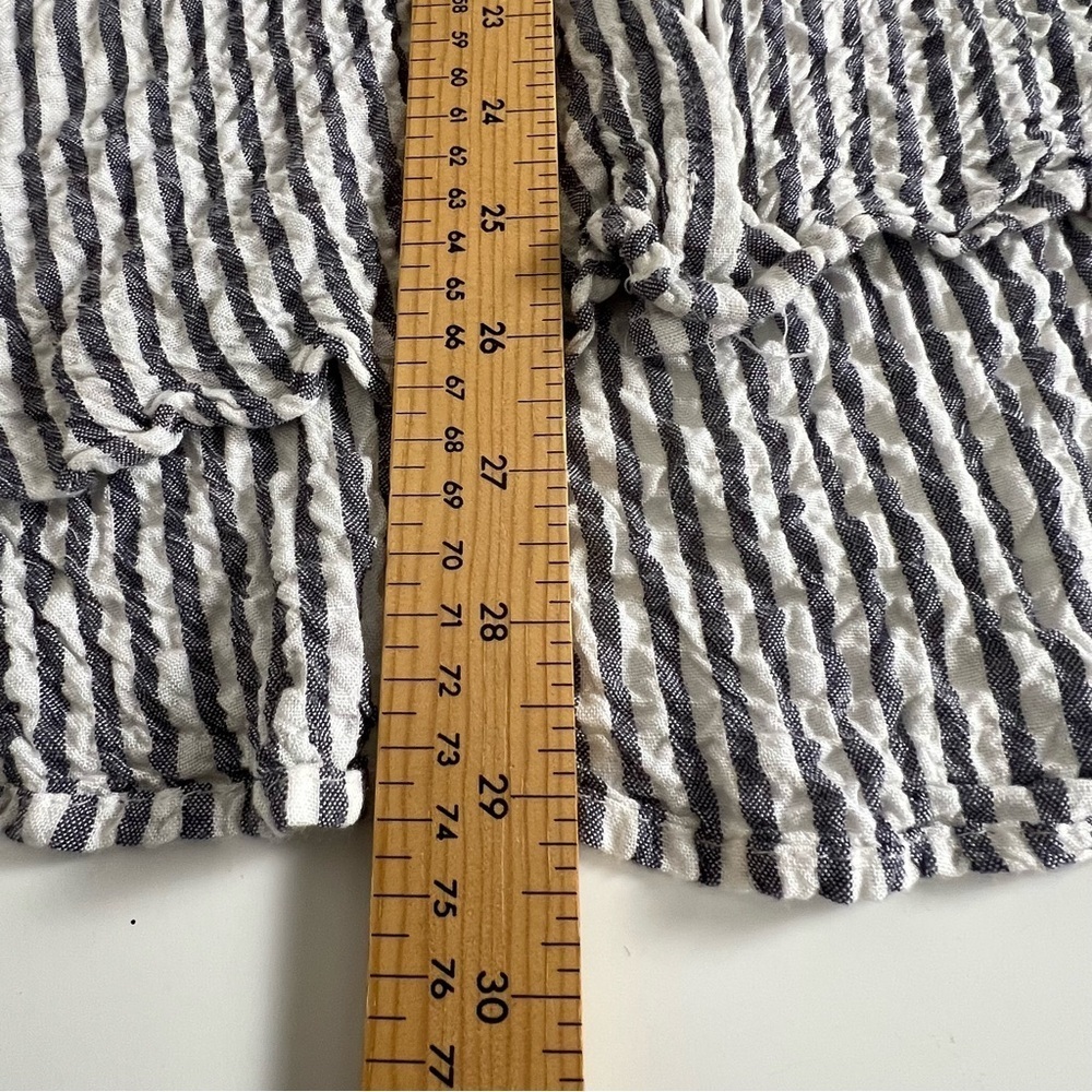 Jane and Delaney Large Elegant gray and White Striped Button Down Shirt - Picture 6 of 7